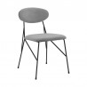 Armen Living Alice Gray Velvet and Metal Dining Room Chairs Front