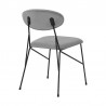 Armen Living Alice Gray Velvet and Metal Dining Room Chairs Back