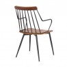 Armen Living Alcott Contemporary Walnut and Metal Dining Room Chair Back