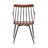 Armen Living Alcott Contemporary Walnut and Metal Dining Room Chair Back