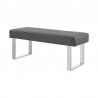 Amanda Contemporary Dining Bench in Gray Faux Leather and Chrome Finish 04