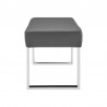 Amanda Contemporary Dining Bench in Gray Faux Leather and Chrome Finish 06