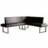 Armen Living Amanda Black Corner Sofa - Angled - Armen Living Amanda Black Corner Sofa - Angled