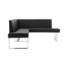Armen Living Amanda Black Corner Sofa - Angled