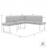 Armen Living Amanda Black Corner Sofa - Seat Dimension