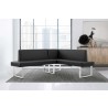 Armen Living Amanda Black Corner Sofa - Lifestyle