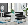 Armen Living Amanda Black Corner Sofa - Lifestyle