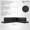 Armen Living Amanda Black Corner Sofa - Lifestyle