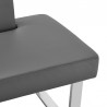 Armen Living Amanda Contemporary Nook Corner Dining Bench in Gray Faux Leather and Chrome Finish Corner
