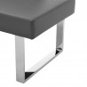 Armen Living Amanda Contemporary Nook Corner Dining Bench in Gray Faux Leather and Chrome Finish leg