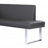 Armen Living Amanda Contemporary Nook Corner Dining Bench in Gray Faux Leather and Chrome Finish - Side Detail