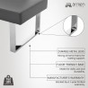 Armen Living Amanda Contemporary Nook Corner Dining Bench in Gray Faux Leather and Chrome Finish Back