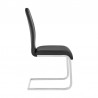 Armen Living Amanda Contemporary Side Chair in Gray Faux Leather and Chrome Finish -  Side