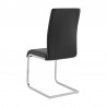 Armen Living Amanda Contemporary Side Chair in Black Faux Leather and Chrome Finish -  Back Angle