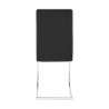 Armen Living Amanda Contemporary Side Chair in Black Faux Leather and Chrome Finish - Back