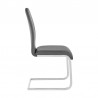 Armen Living Amanda Contemporary Side Chair in Gray Faux Leather and Chrome Finish - Side