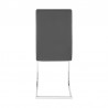 Armen Living Amanda Contemporary Side Chair in Gray Faux Leather and Chrome Finish -  Back