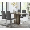 Armen Living Amanda Contemporary Side Chair in Gray Faux Leather and Chrome Finish -  Set