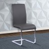 Armen Living Amanda Contemporary Side Chair in Gray Faux Leather and Chrome Finish - Set of 2 - Lifestyle