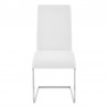 Armen Living Amanda Contemporary Side Chair in White Faux Leather and Chrome Finish -  Front