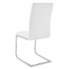 Armen Living Amanda Contemporary Side Chair in White Faux Leather and Chrome Finish - Back