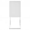 Armen Living Amanda Contemporary Side Chair in White Faux Leather and Chrome Finish -  Back