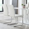 Armen Living Amanda Contemporary Side Chair in White Faux Leather and Chrome Finish - Set