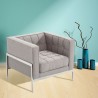Armen Living Andre Contemporary Chair In Gray Tweed and Stainless Steel - Lifestyle