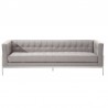 Armen Living Andre Contemporary Sofa In Gray Tweed and Stainless Steel- Front