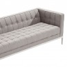 Armen Living Andre Contemporary Sofa In Gray Tweed and Stainless Steel Half Top