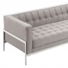 Armen Living Andre Contemporary Sofa In Gray Tweed and Stainless Steel Other Side Half