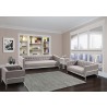 Armen Living Andre Contemporary Sofa In Gray Tweed and Stainless Steel Set