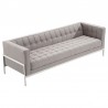 Armen Living Andre Contemporary Sofa In Gray Tweed and Stainless Steel Side View
