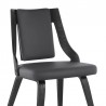 Armen Living Aniston Gray Faux Leather and Black Wood Dining Chairs