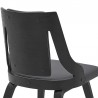 Armen Living Aniston Gray Faux Leather and Black Wood Dining Chairs Side