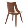 Armen Living Aniston Cream Faux Leather and Walnut Wood Dining Chairs