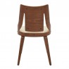 Armen Living Aniston Cream Faux Leather and Walnut Wood Dining Chairs - Back