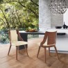 Armen Living Aniston Cream Faux Leather and Walnut Wood Dining Chairs