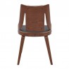 Armen Living Aniston Gray Faux Leather and Walnut Wood Dining Chairs - Back