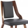 Armen Living Aniston Gray Faux Leather and Walnut Wood Dining Chairs - Side