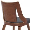 Armen Living Aniston Gray Faux Leather and Walnut Wood Dining Chairs - Back