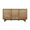 Armen Living Aldo Brown Oak Wood Platform Bed Frame With Black Metal Legs 07