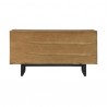 Armen Living Aldo Brown Oak Sideboard Buffet Cabinet in Brown Oak Wood with Black Metal Legs Back