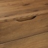 Armen Living Aldo Brown Oak Sideboard Buffet Cabinet in Brown Oak Wood with Black Metal Legs Close