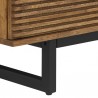 Armen Living Aldo Brown Oak Sideboard Buffet Cabinet in Brown Oak Wood with Black Metal Legs Bottom