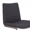 Armen Living April Contemporary Dining Chair in Brushed Stainless Steel Finish and Gray Faux Leather Half Top