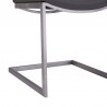 Armen Living April Contemporary Dining Chair in Brushed Stainless Steel Finish and Gray Faux Leather Legs