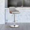 Armen Living Asher Adjustable Faux Leather and Chrome Finish Bar Stool Gray