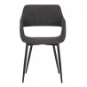 Armen Living Ariana Mid-Century Charcoal Open Back Dining Accent Chair Front