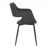 Armen Living Ariana Mid-Century Charcoal Open Back Dining Accent Chair Side